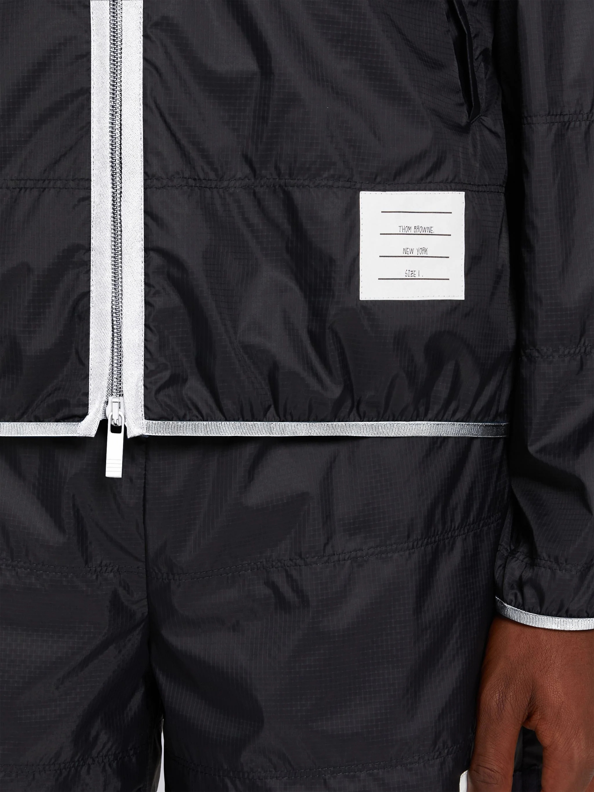 Navy Quilted Ripstop Jersey Lining Track Jacket - 6