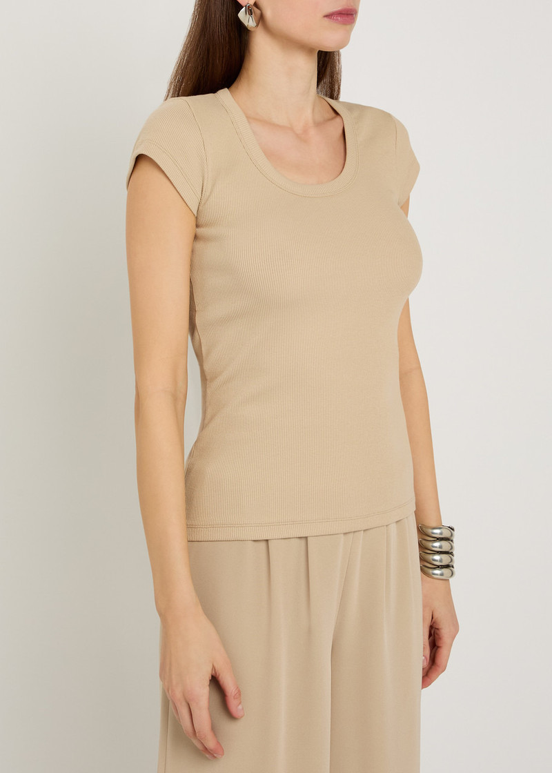 JOSEPH Joseph Saba Ribbed Stretch-cotton top outlook