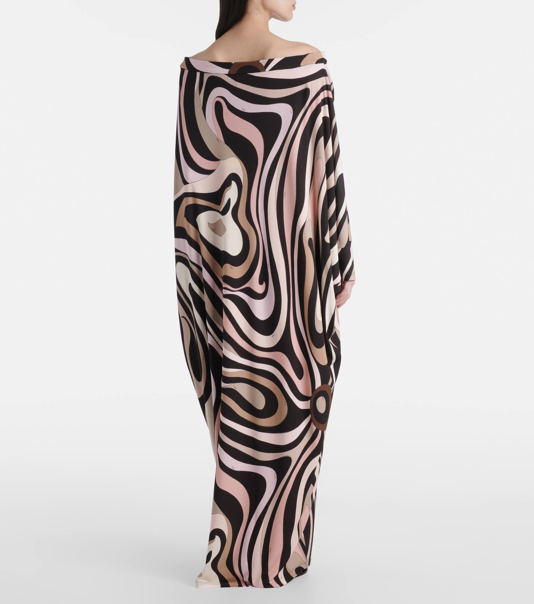 Marmo printed off-shoulder beach cover-up - 3