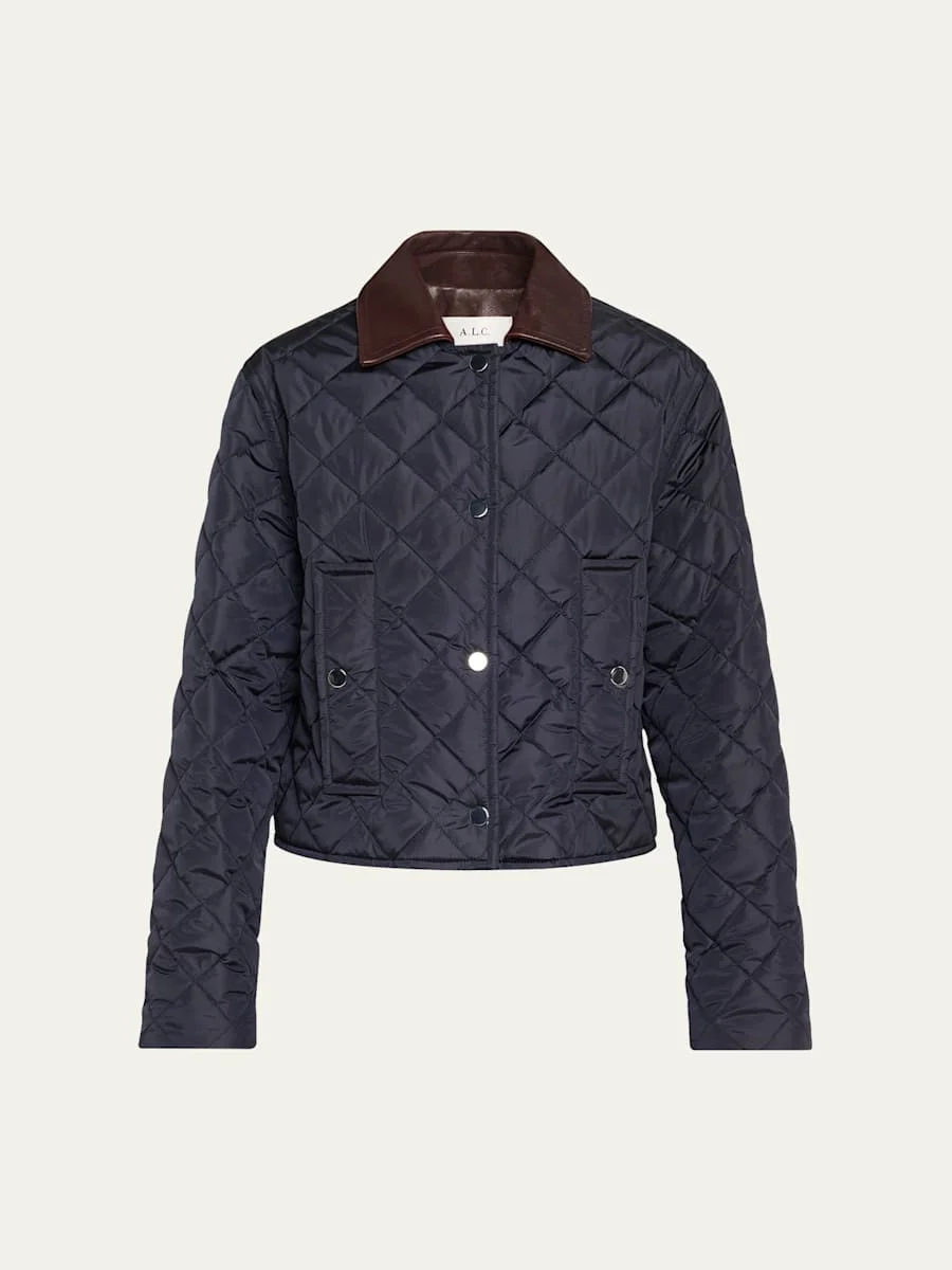 Henri Quilted Contrast Collar Jacket - 1