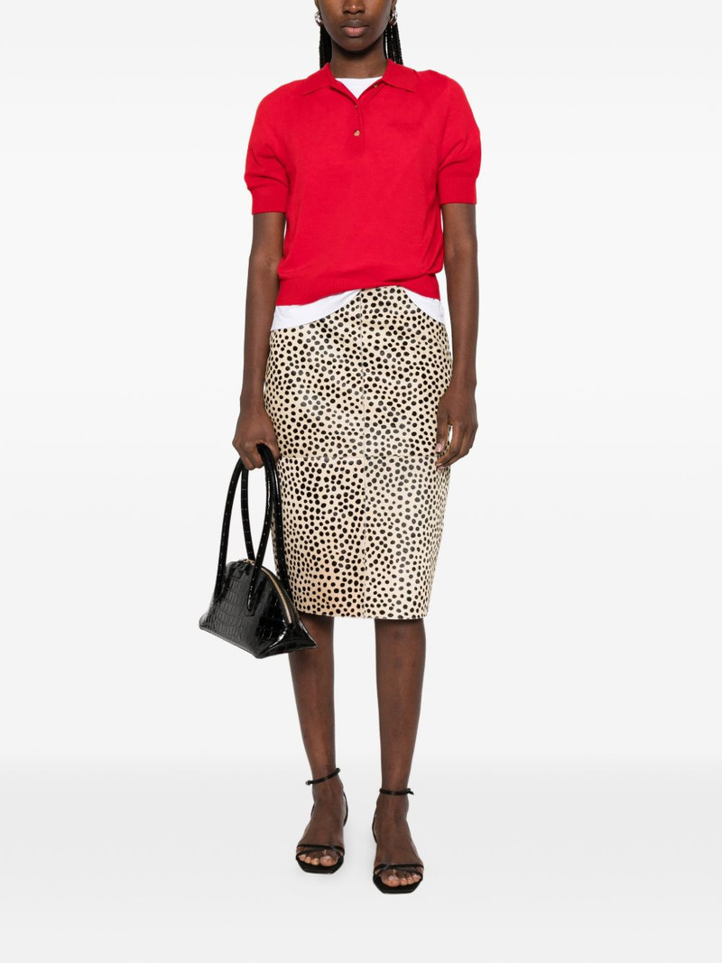 RÓHE cheetah pony hair midi skirt outlook