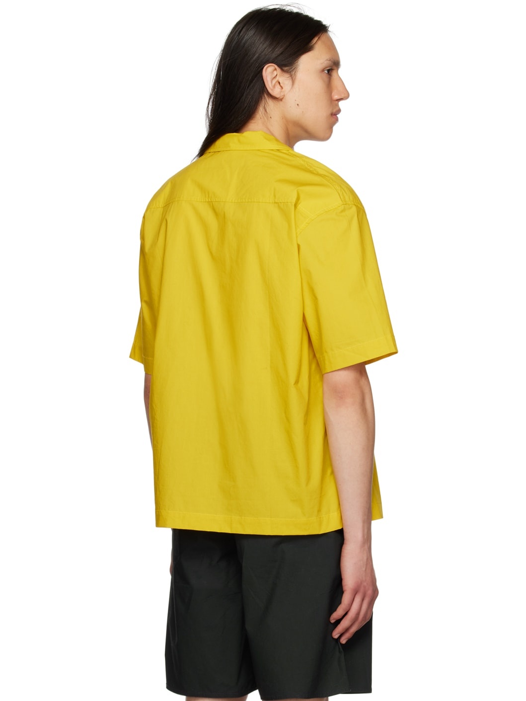 Yellow Open Spread Collar Shirt - 3