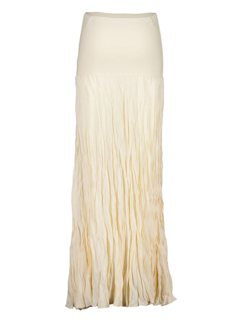 ribbed-waist pleated maxi skirt - 2
