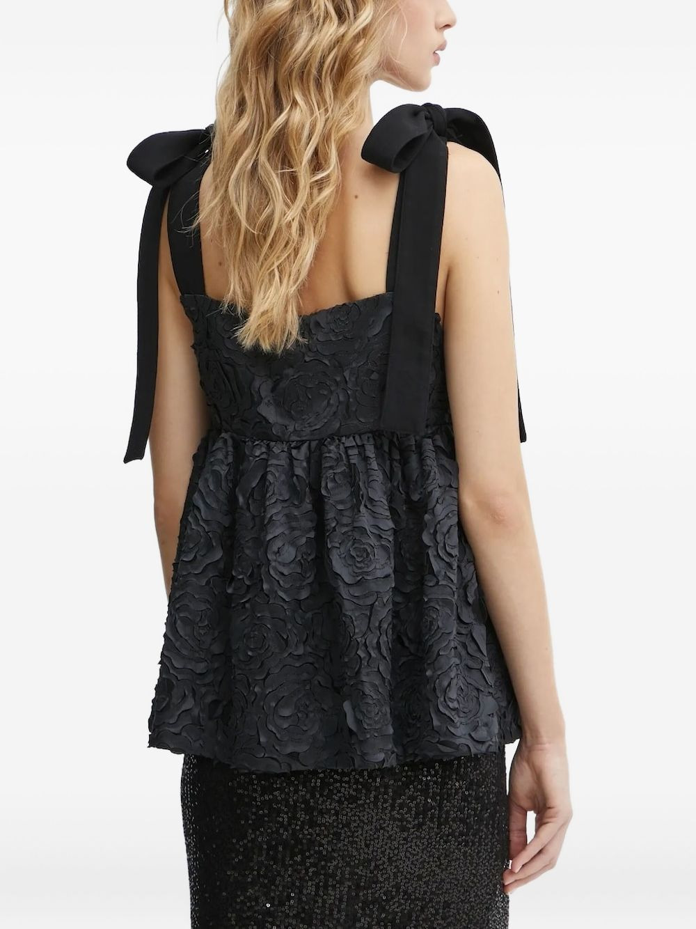 floral-embellished bow-detail blouse - 2