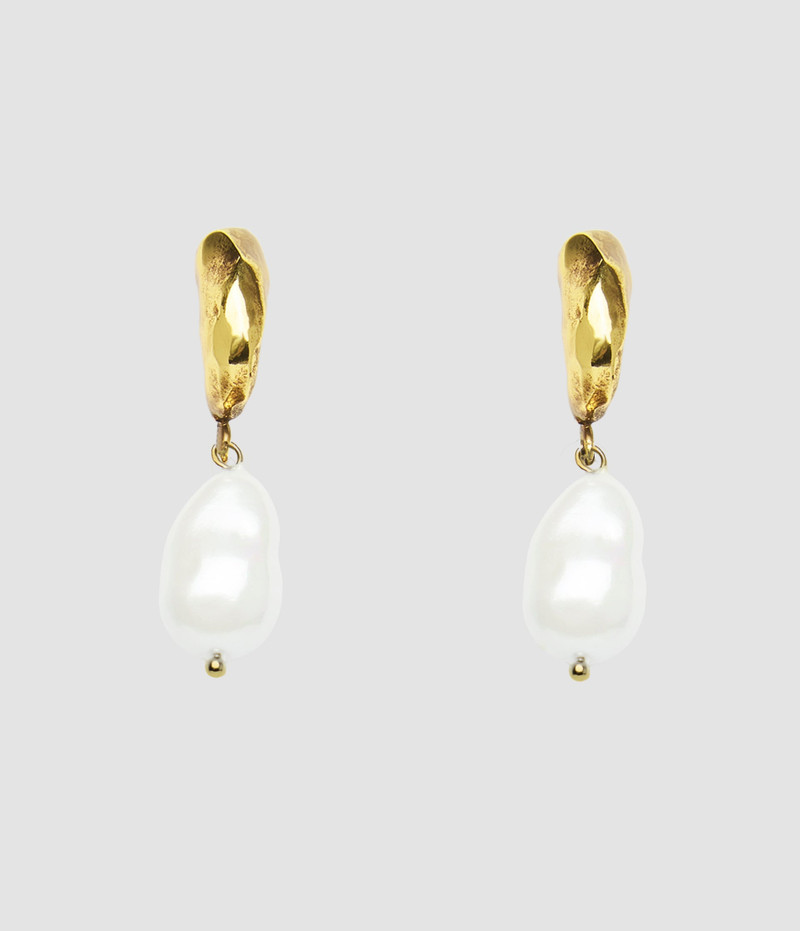 ANTIQUE GOLD PEARL EARRING 1