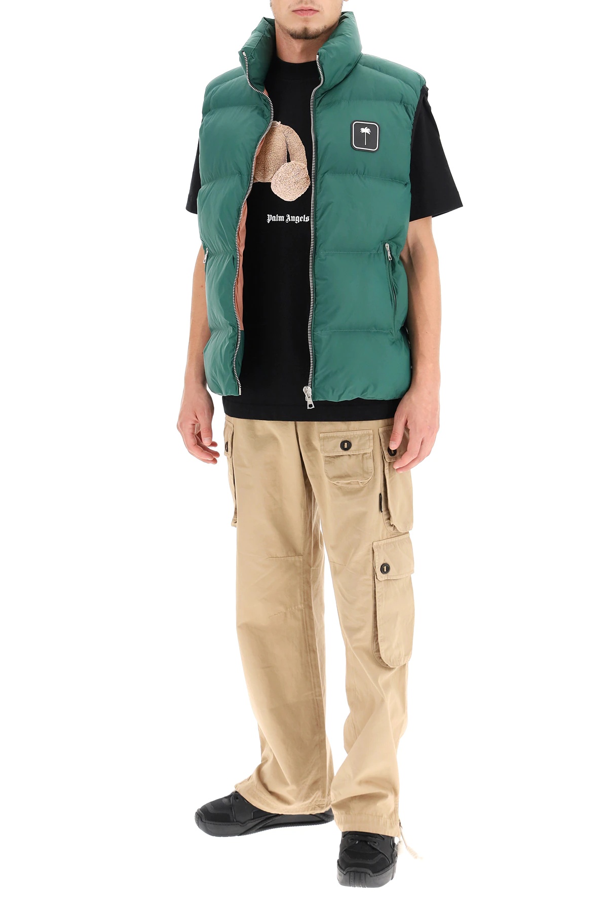 PUFFER VEST WITH PALM TREE LOGO - 2