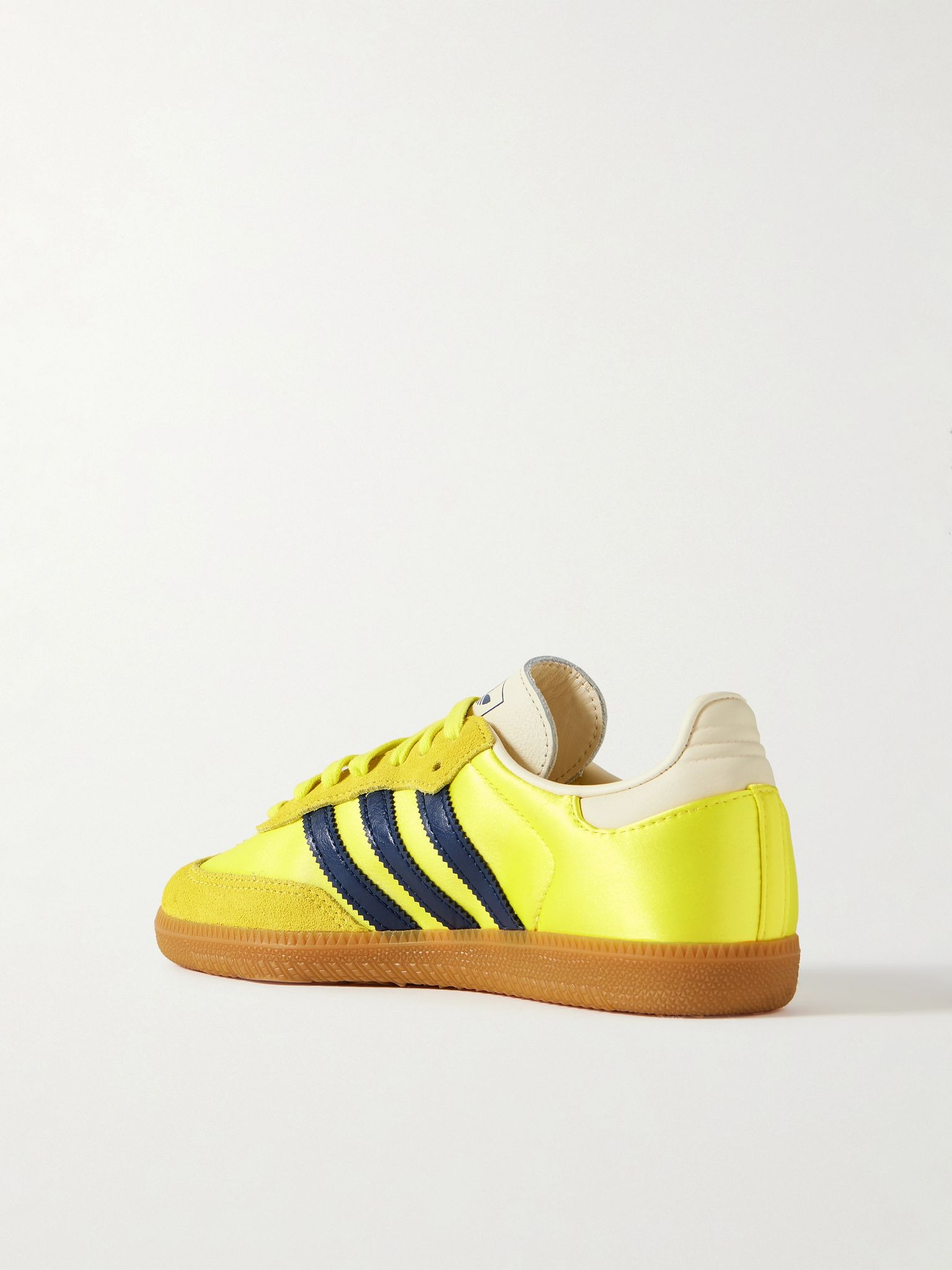 Samba OG suede and leather-trimmed satin sneakers Chartreuse - 3
