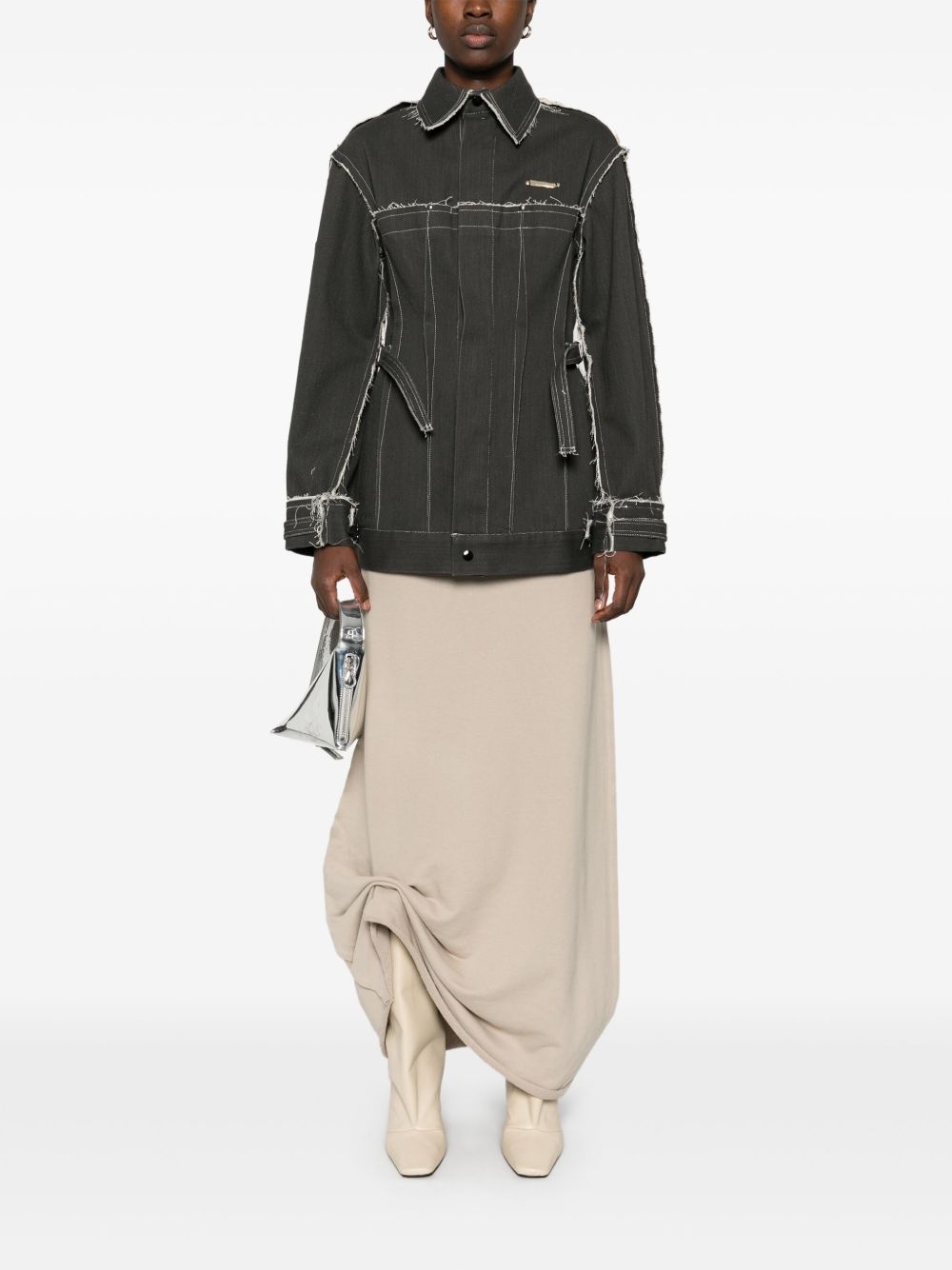 darted denim jacket - 2