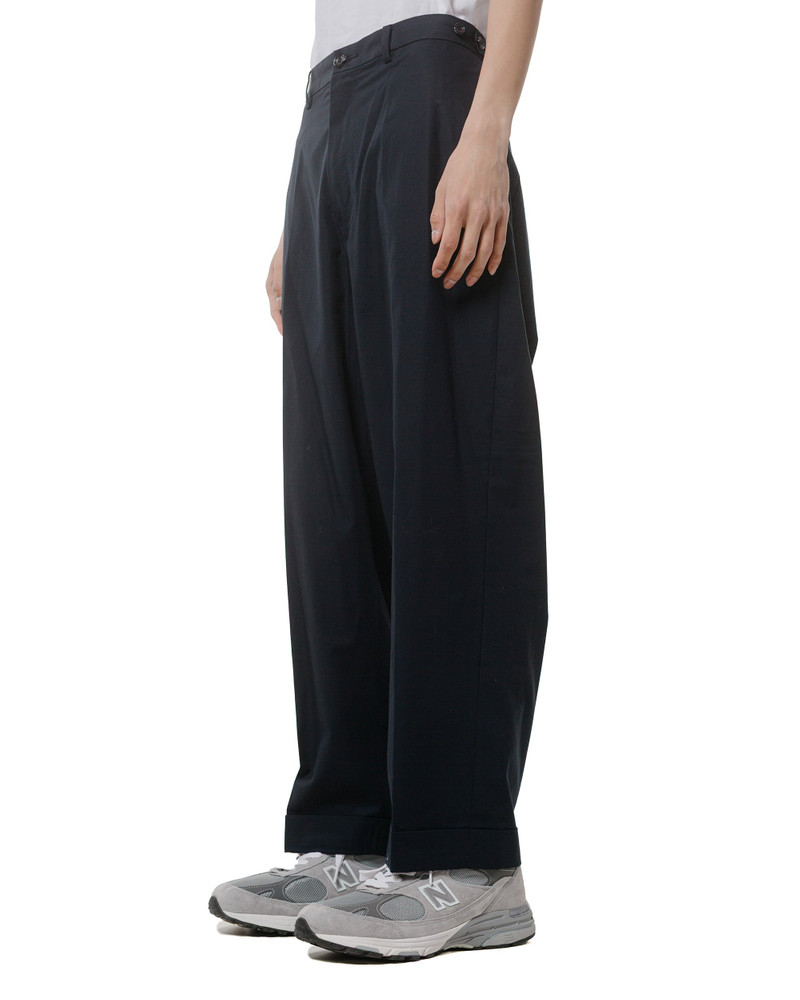 BEAMS PLUS IVY Trousers 넓은 고밀도 면 해군 outlook