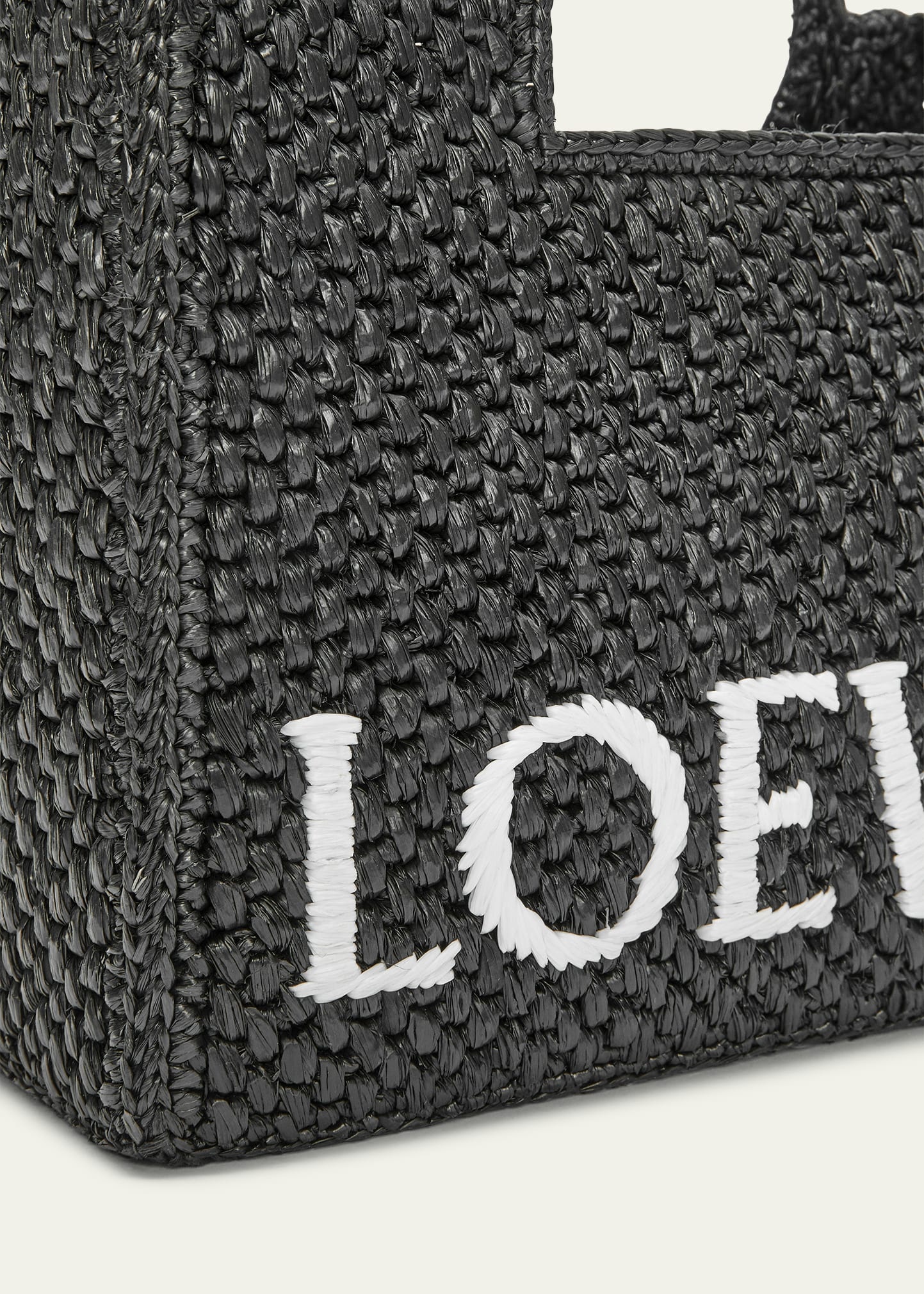 x Paula’s Ibiza Font Logo Small Tote Bag in Raffia - 5