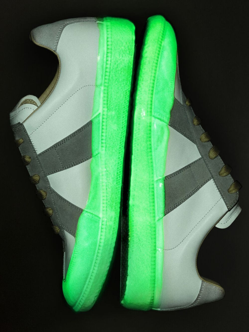 leather panelled sneakers - 5