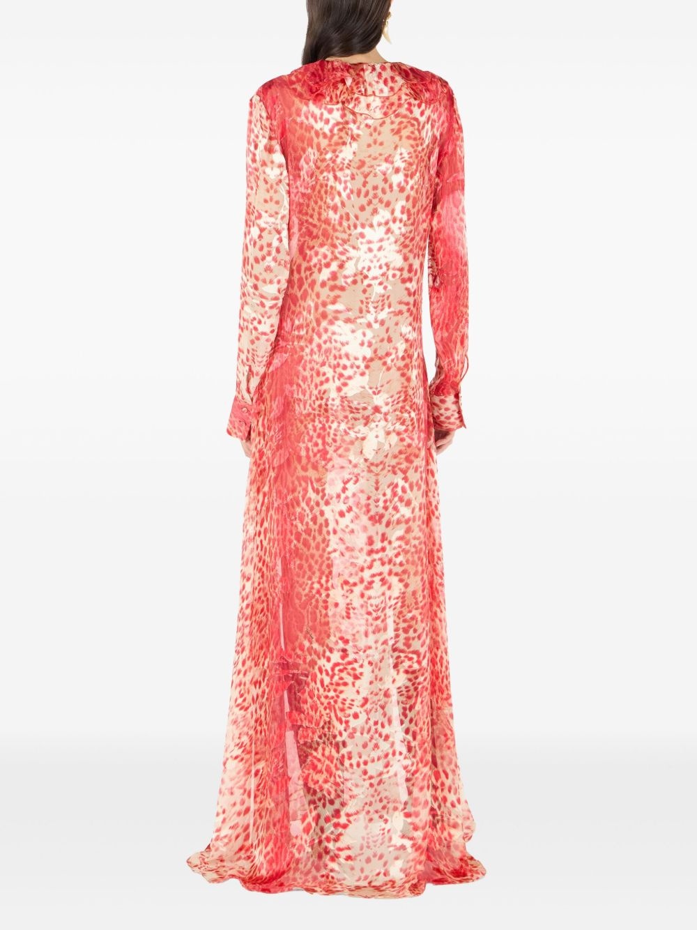 Jaguar-print midi dress - 4