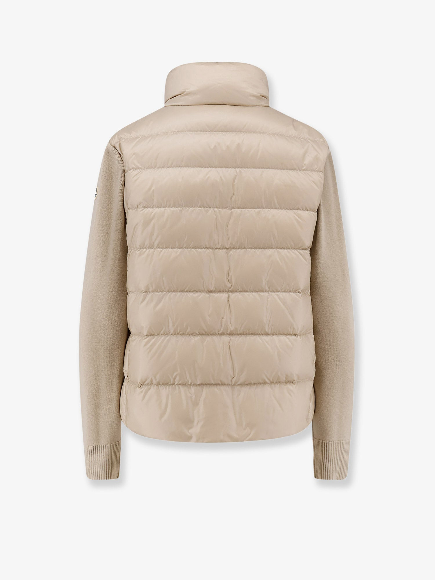 Nylon Down Jacket With Wool Sleeves - 2