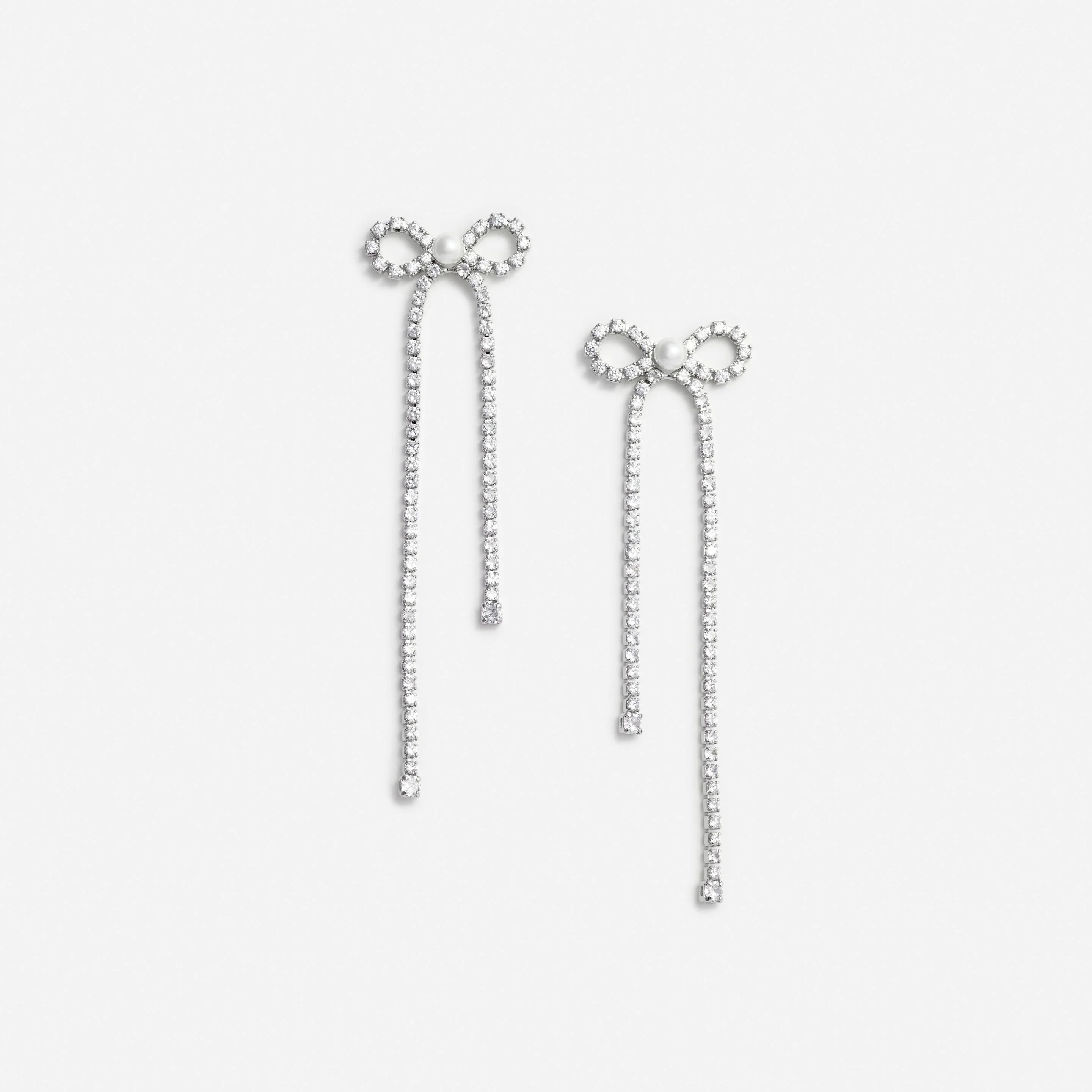 Crystal Droplet Bow Earrings - 1