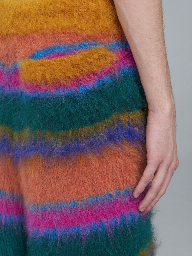 STRIPED MOHAIR AND WOOL KNEE-LENGTH PANTS 4