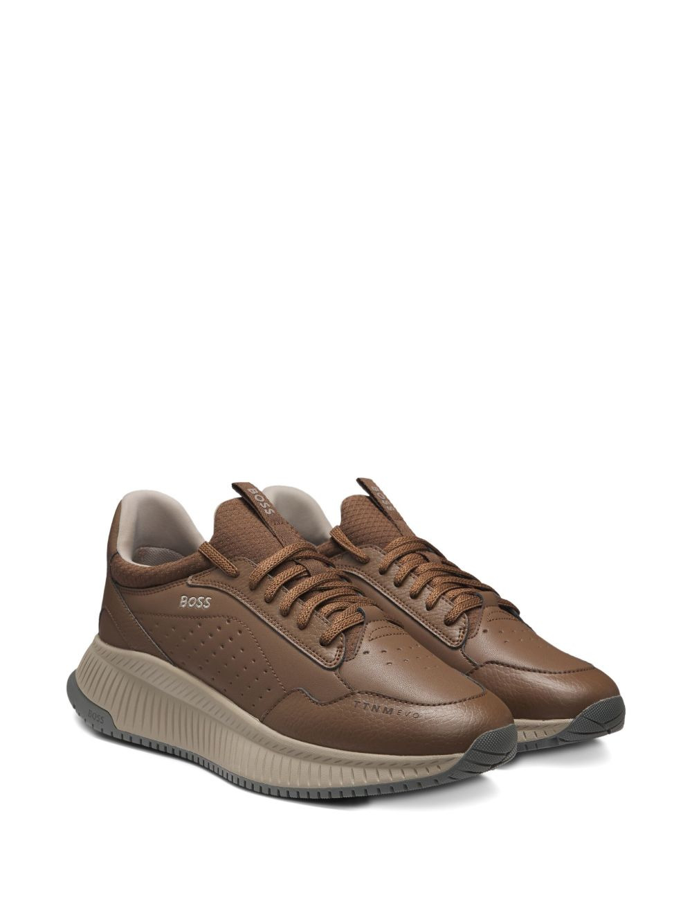 perforated leather sneakers - 2