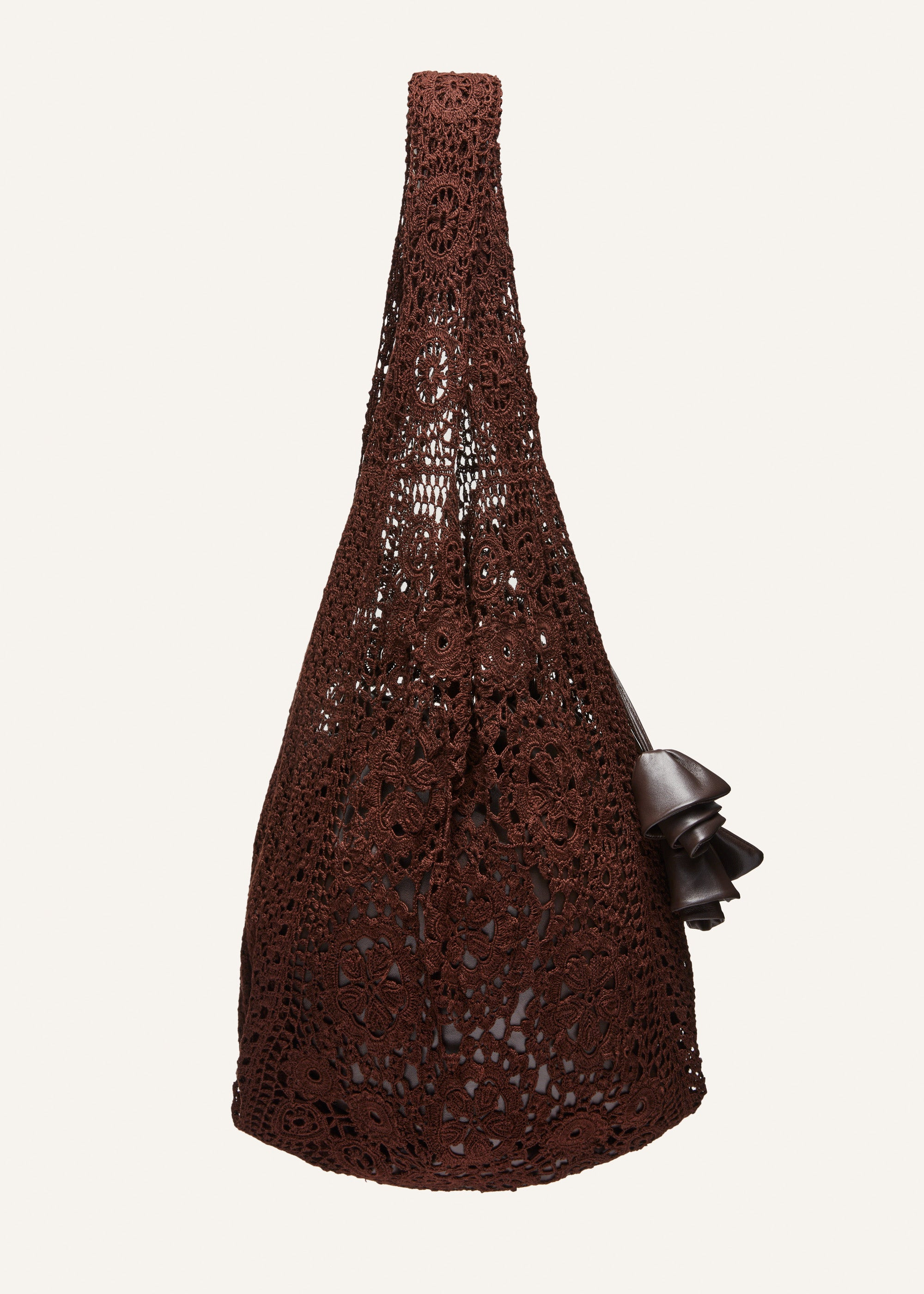 Crochet tote bag in brown - 2
