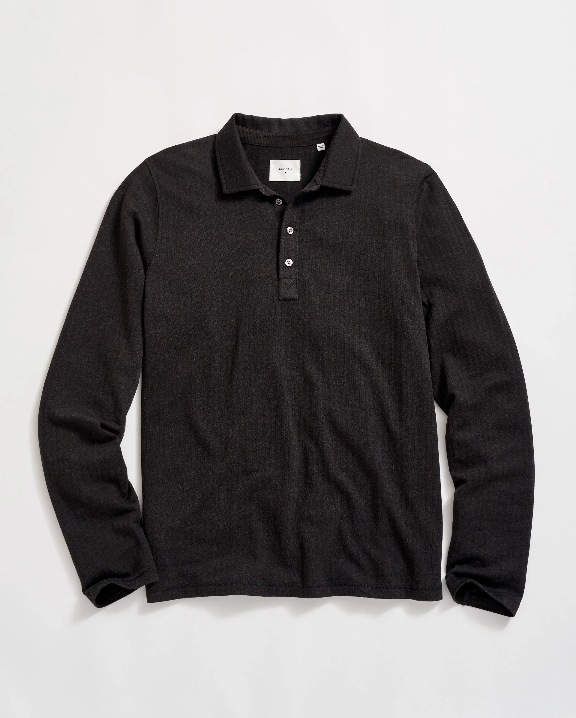 Long Sleeve Herringbone Polo - 1