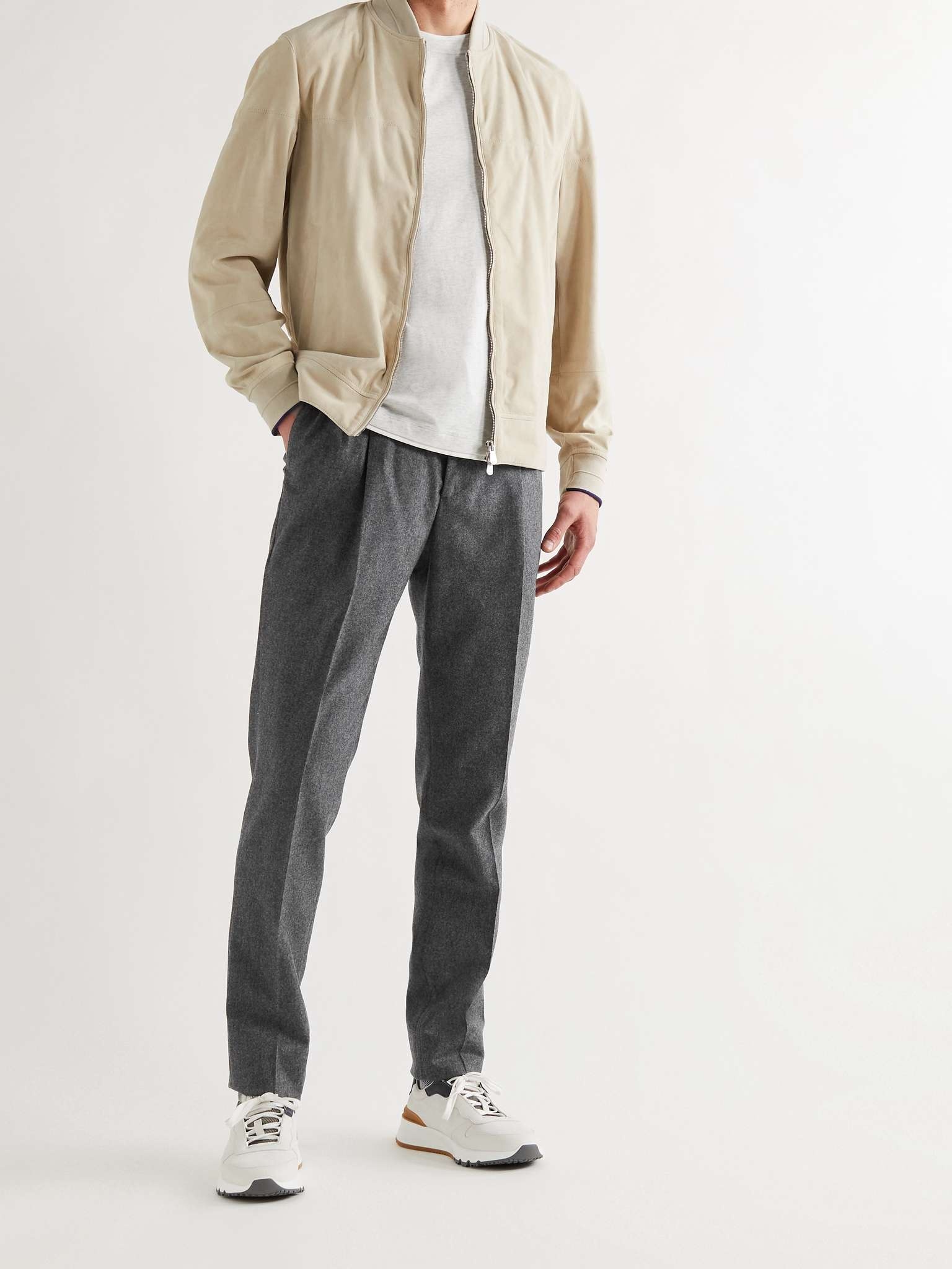 Brushed Virgin Wool-Twill Drawstring Trousers - 2