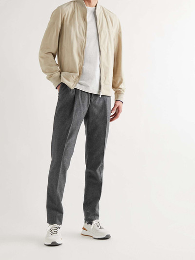 Brunello Cucinelli Brushed Virgin Wool-Twill Drawstring Trousers outlook