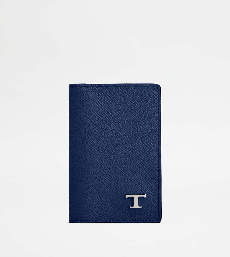 CARD HOLDER IN LEATHER - BLUE, TURQUOISE 1