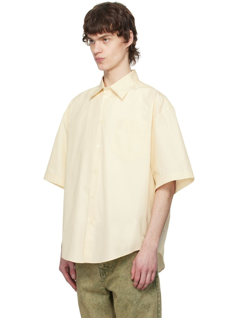 AMI Paris Off-White Cotton Boxy Fit Short Sleeves Shirt outlook