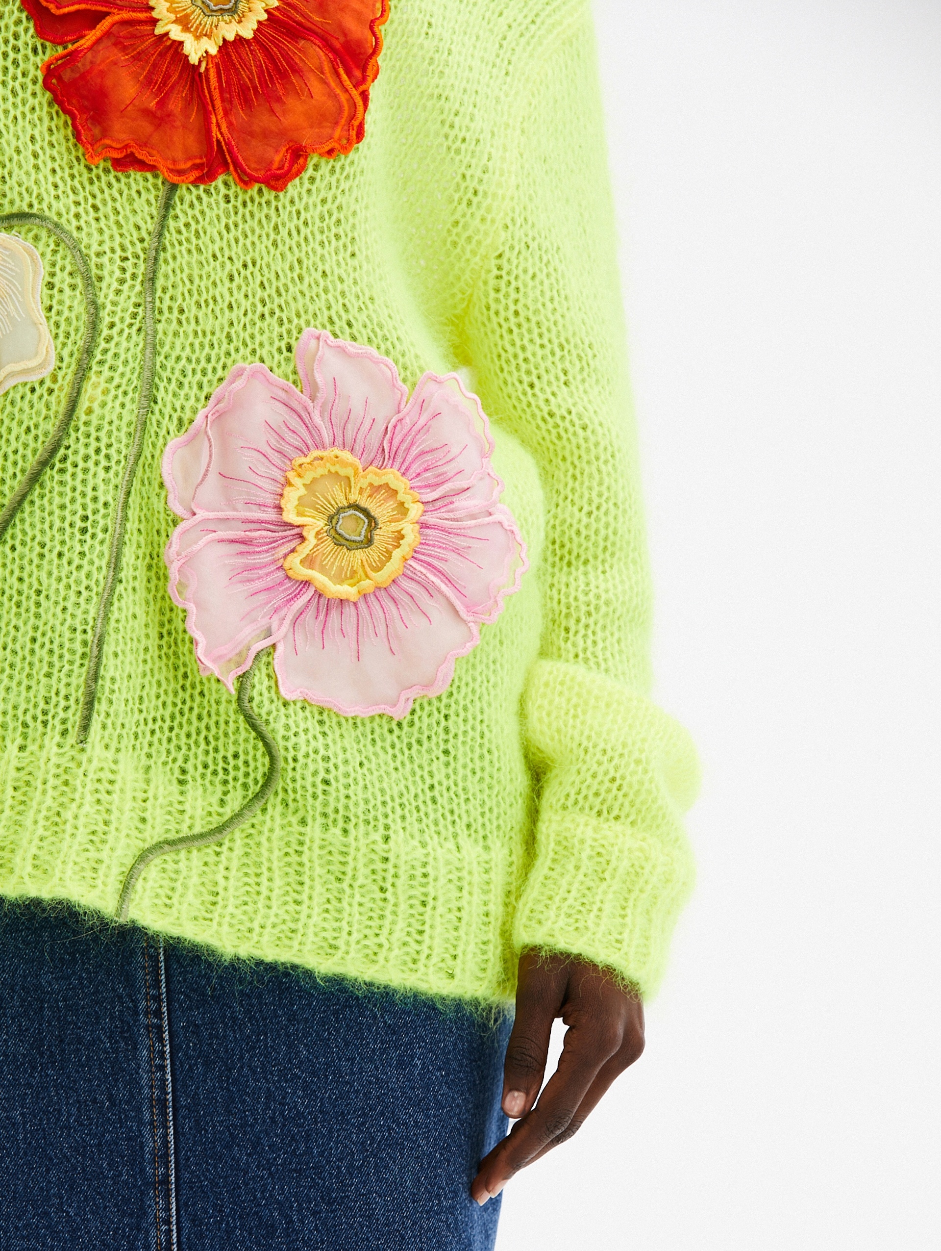 PAINTED POPPIES OVERSIZED PULLOVER - 4