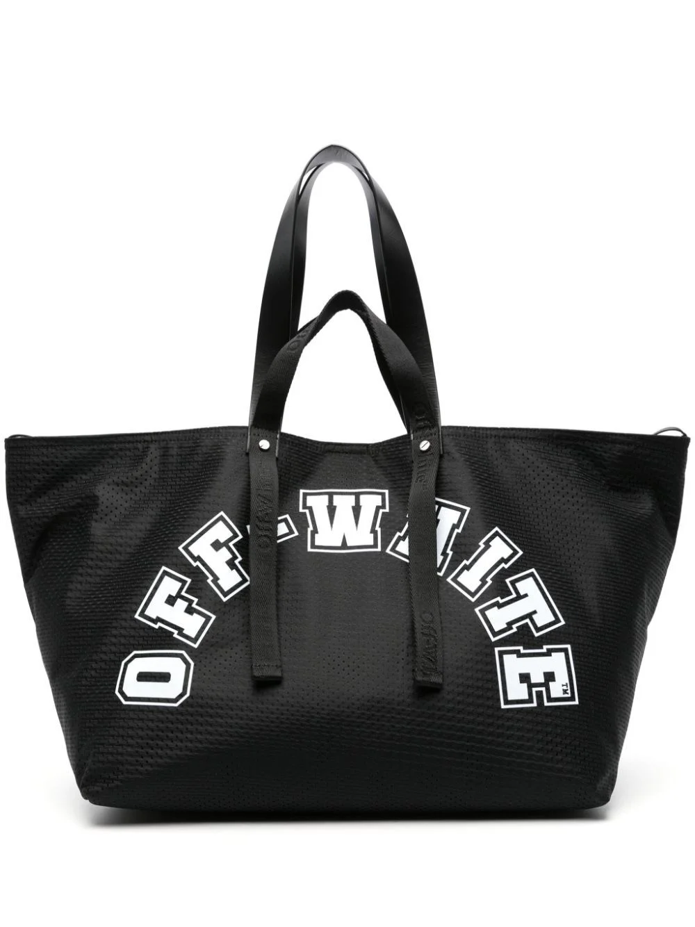 logo-print mesh tote bag - 1
