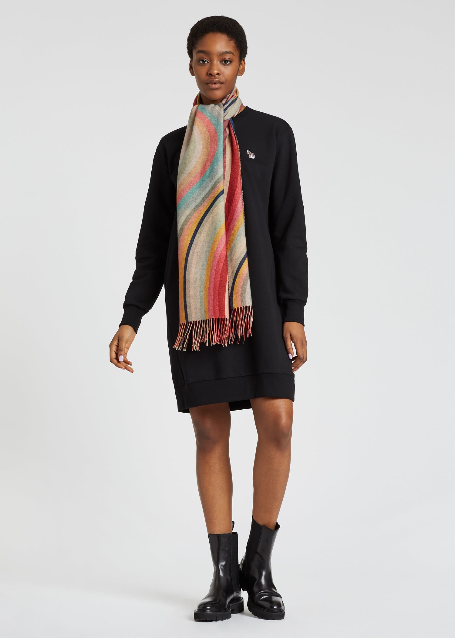 'Swirl' Double-Sided Wool Scarf - 7