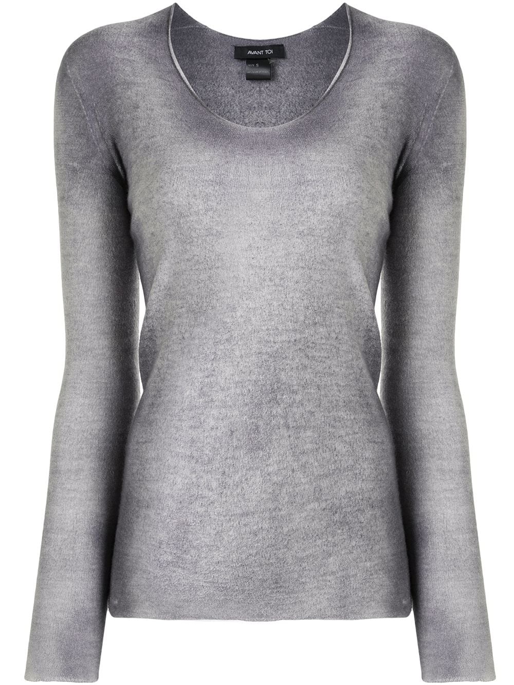 washed scoop-neck top - 1