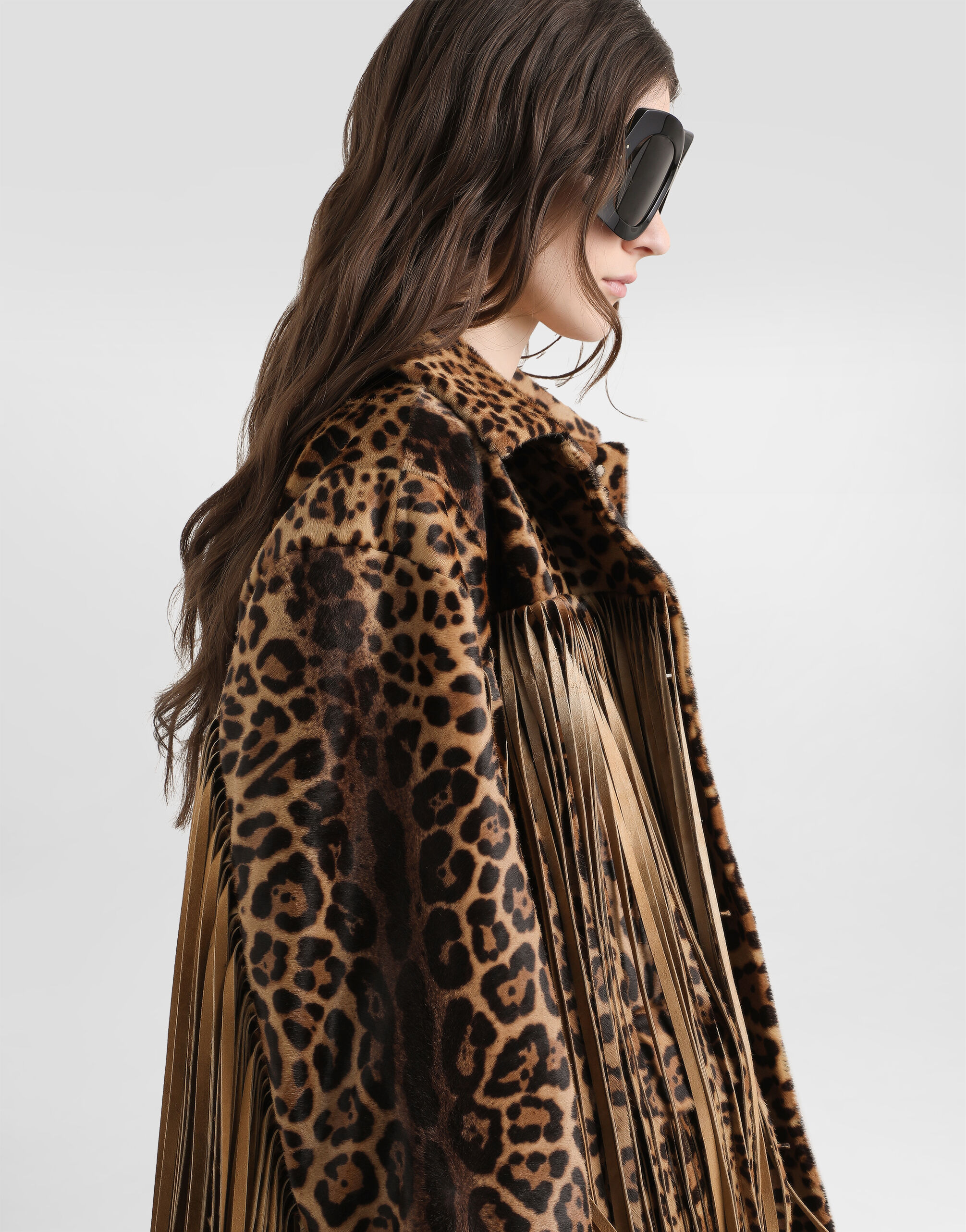 Leopard-print fringed jacket - 4