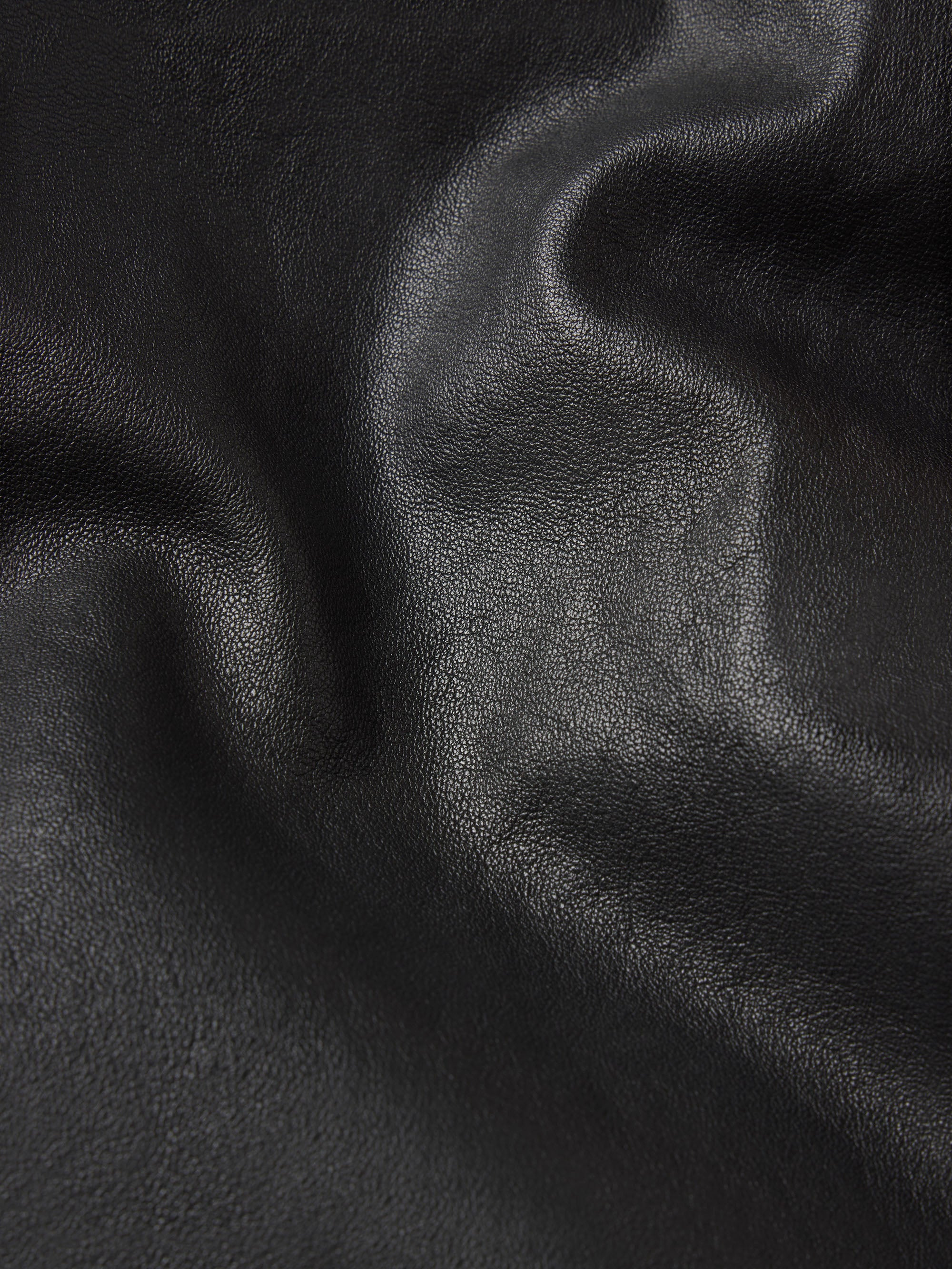 Oversized Leather Jacket in Black - 7