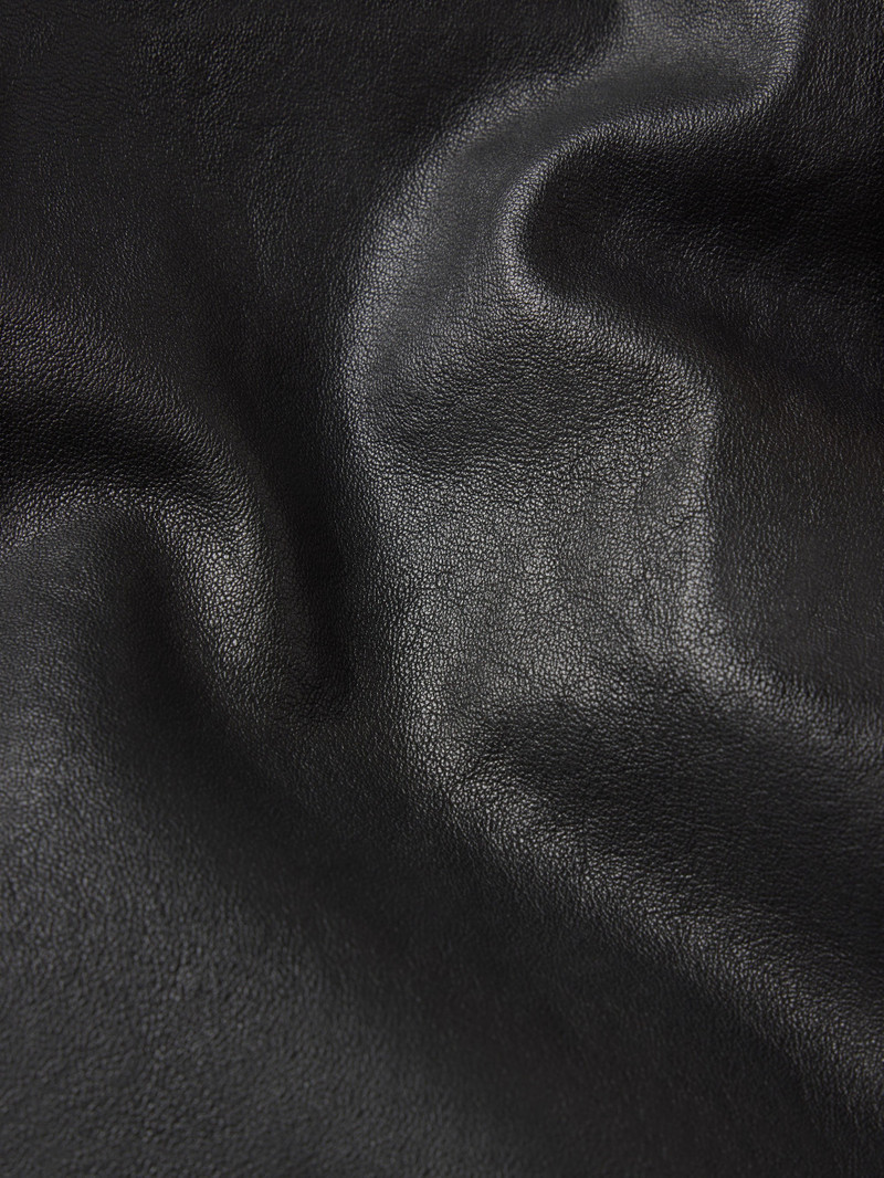 Oversized Leather Jacket in Black 7