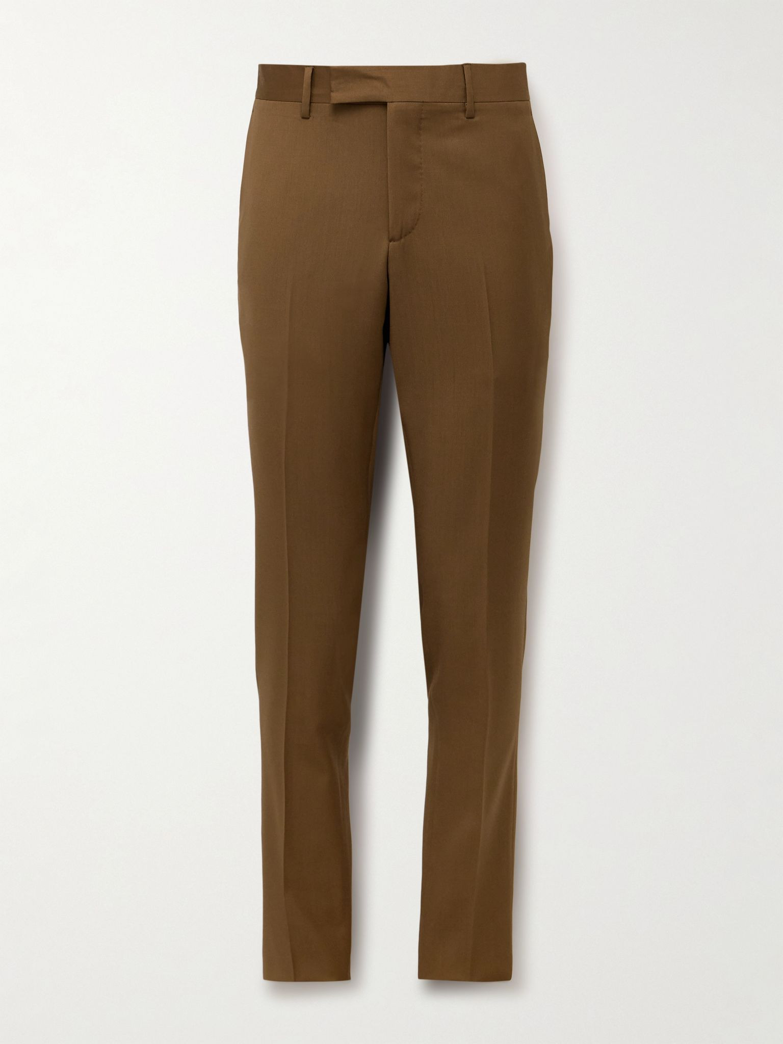 Slim-Fit Virgin Wool-Twill Trousers Tan - 1