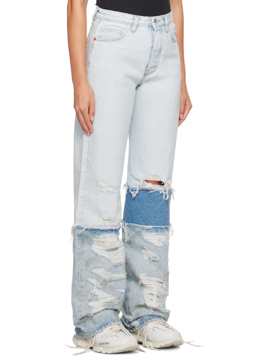 Blue Layered Jeans - 2