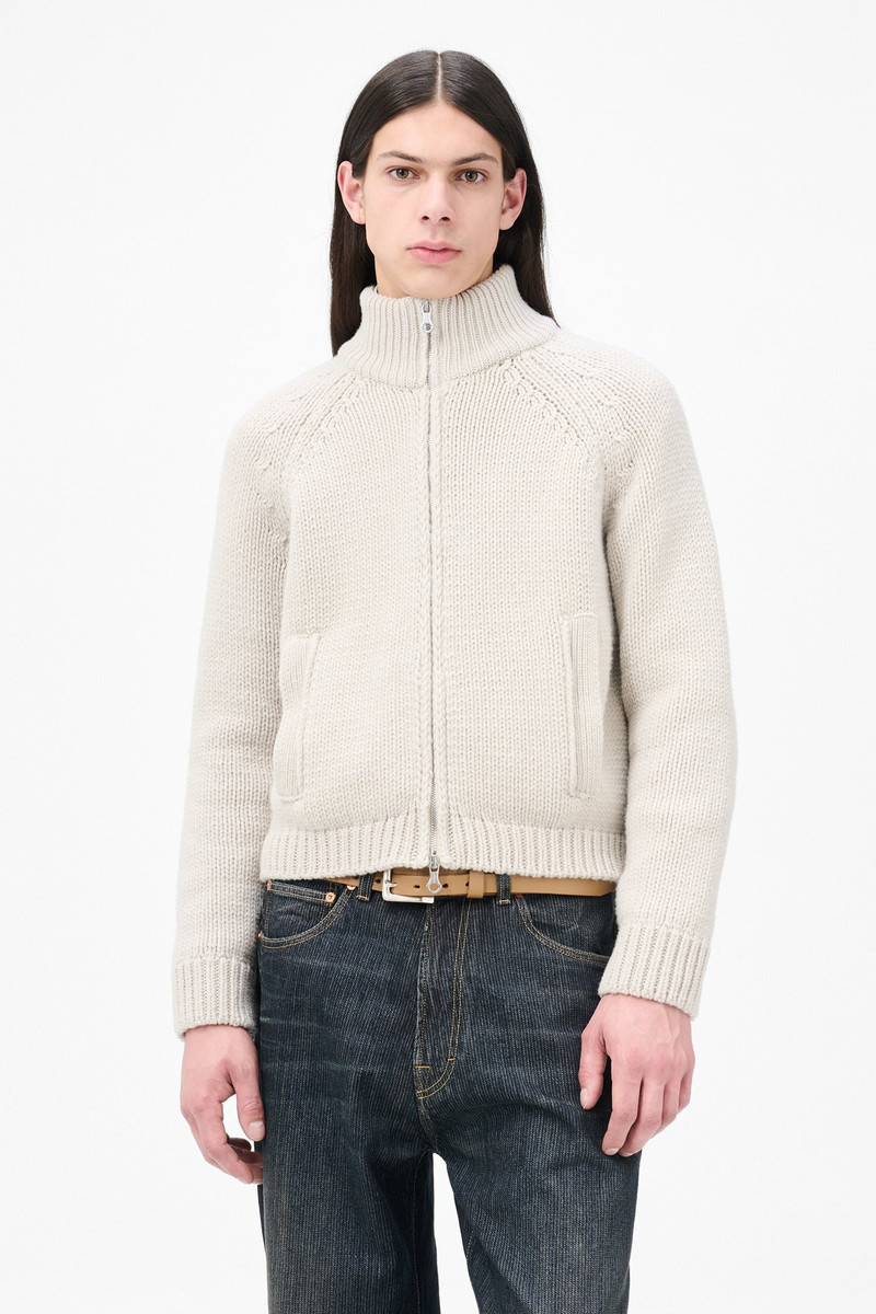 Ultra Zip Cardigan Bone Low Twist Merino 3