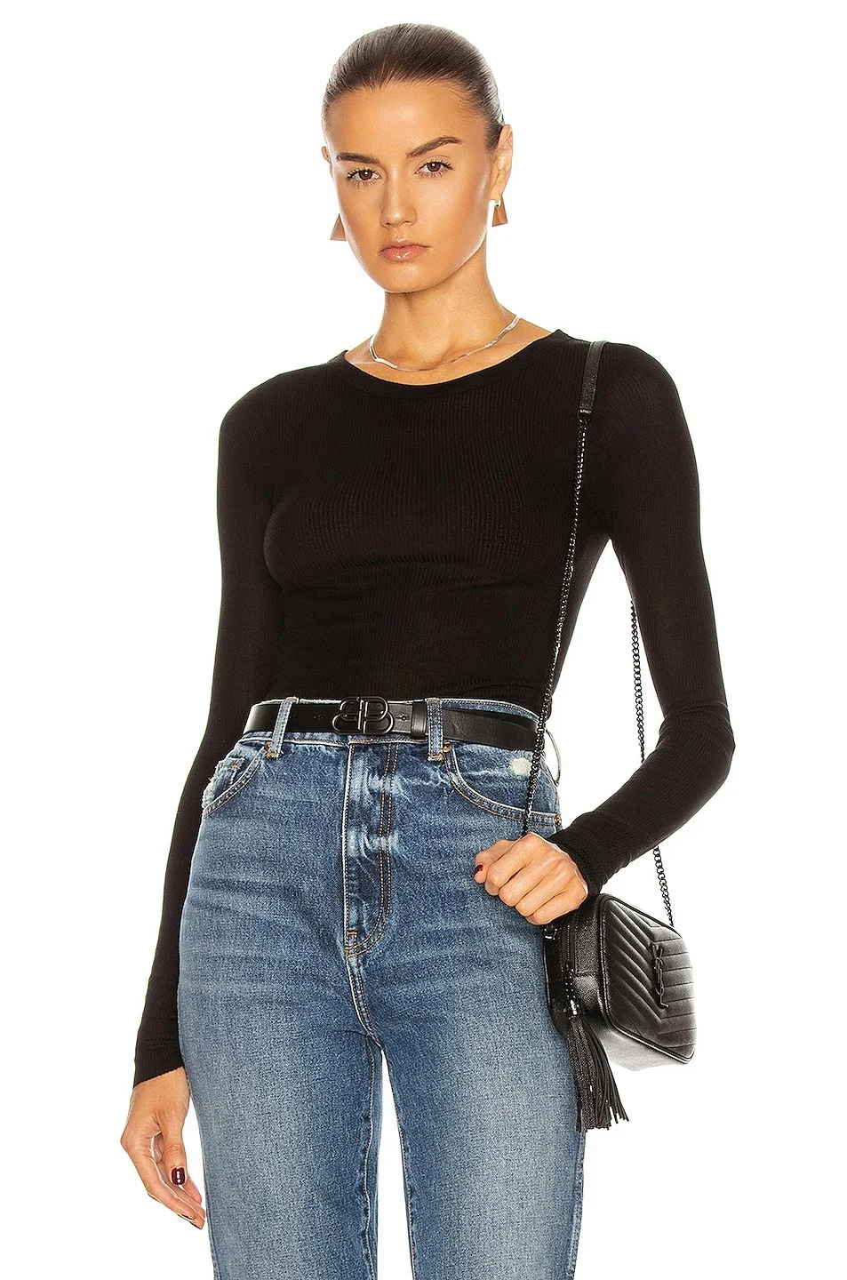 Rib Viscose-Blend Tee - 1