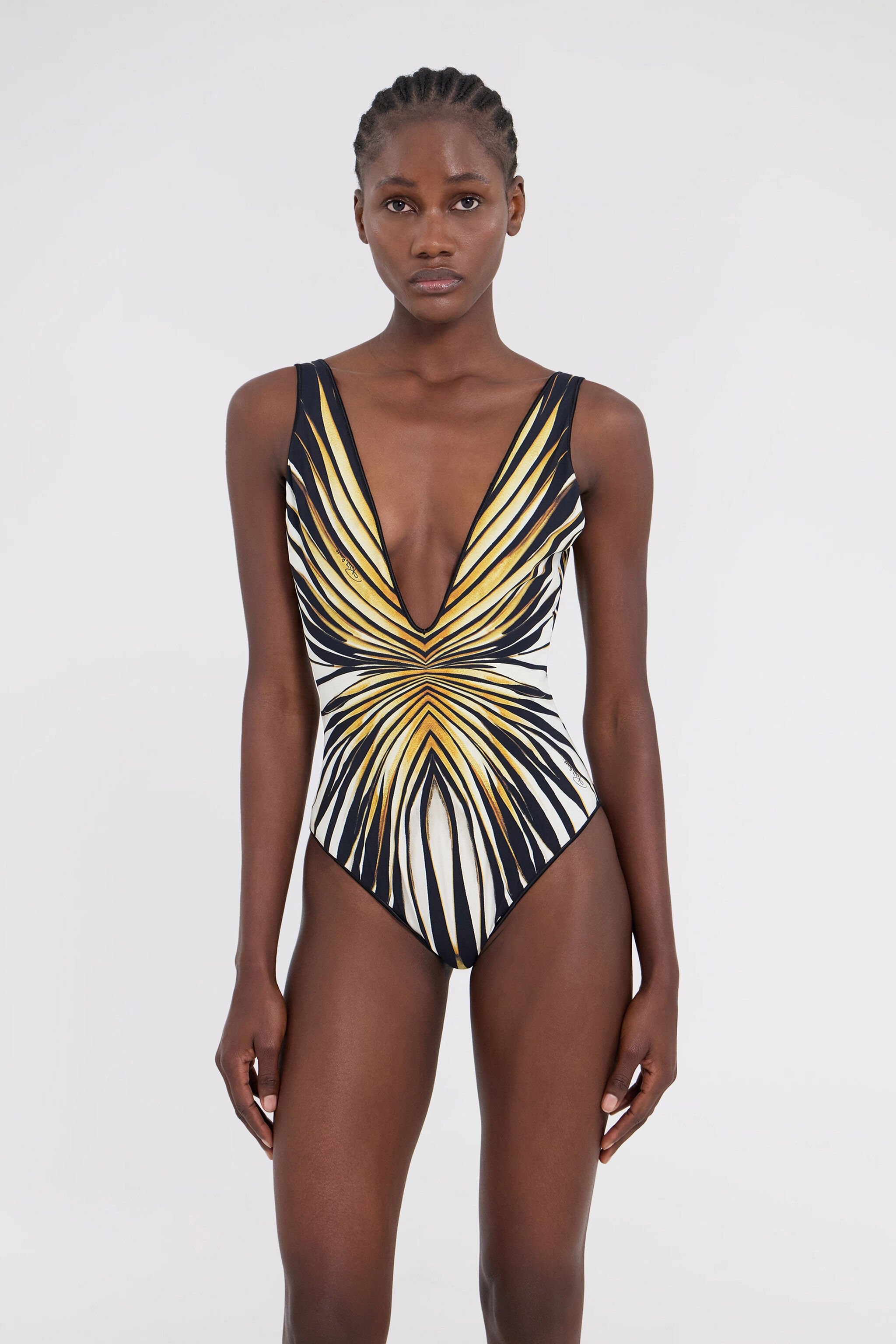 Ray Of Gold Print Swimsuit One-Piece - 3