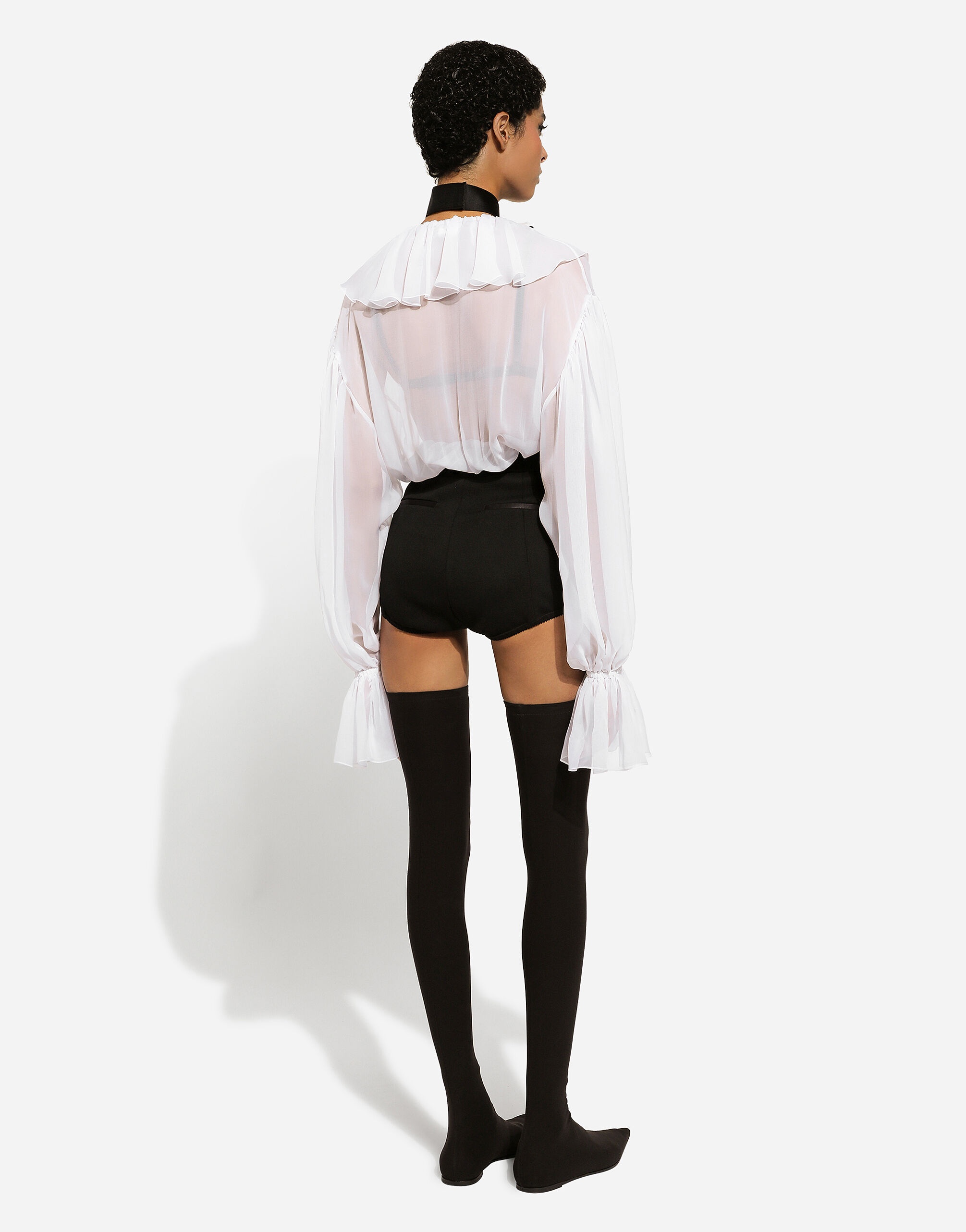 Chiffon blouse with ruffles - 4