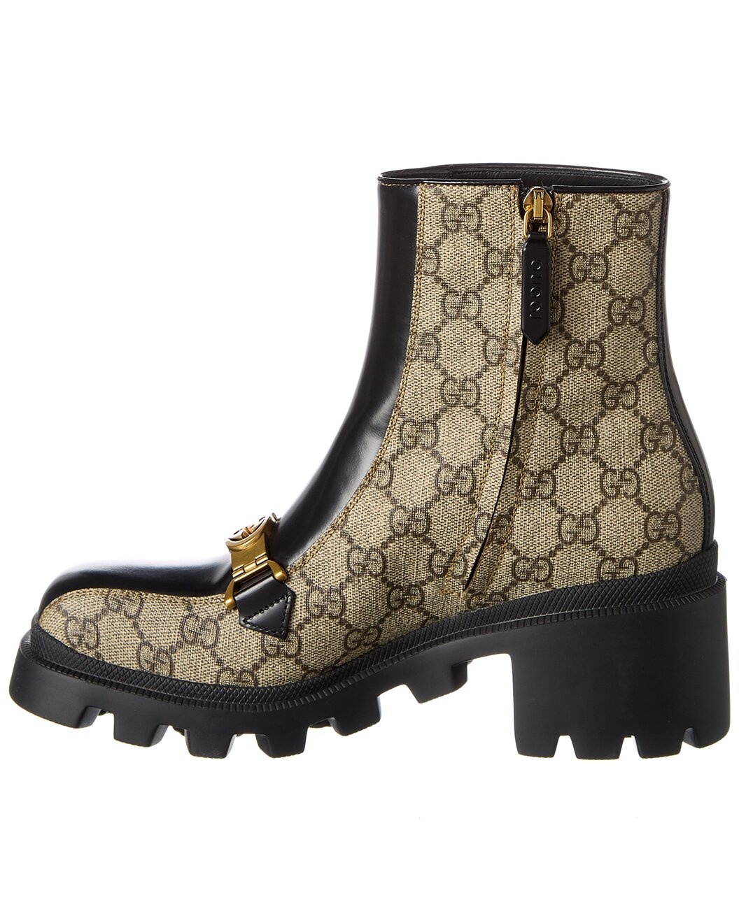 Gucci Interlocking G Horsebit GG Supreme Canvas & Leather Boot - 2