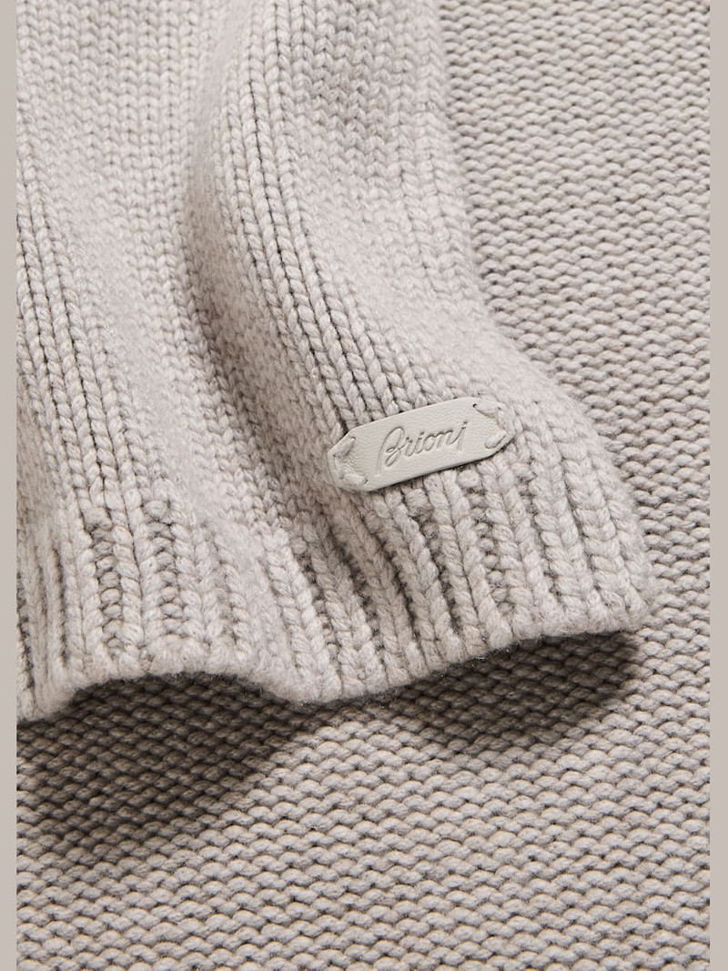 Brioni Men's Cashmere Knit Leather-Label Scarf outlook