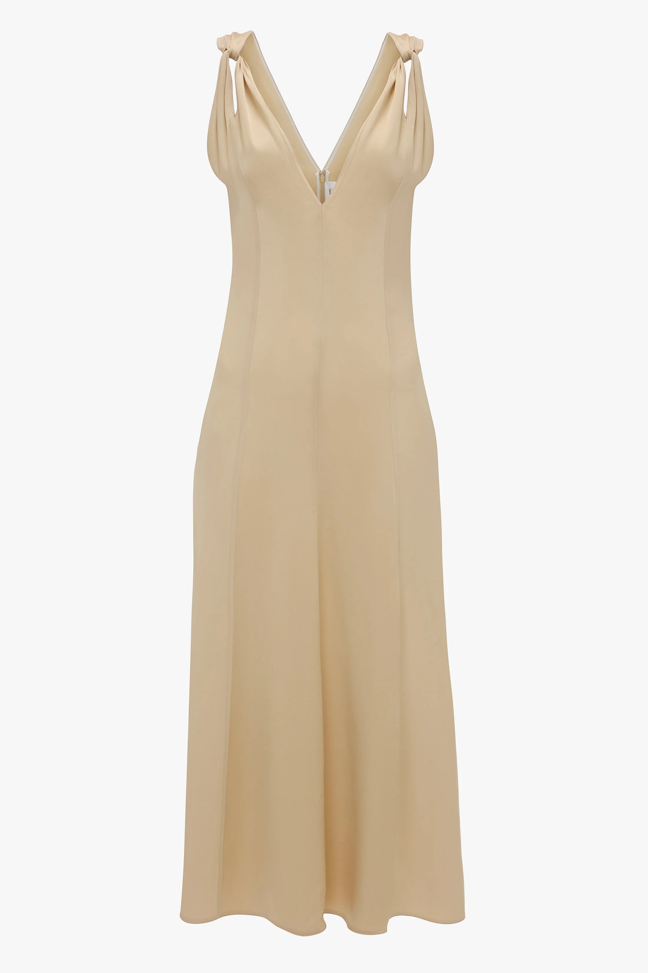 Twist Shoulder Dress In Macadamia - 1