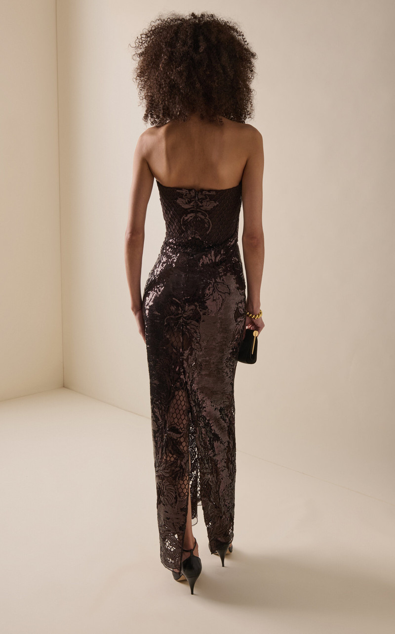 Sequined Tulle Midi Dress brown 4