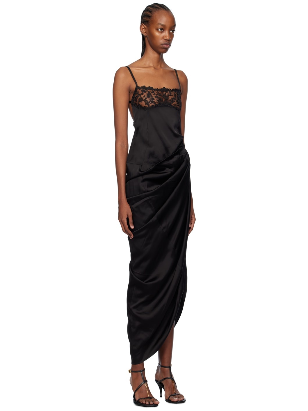 Black Les Sculptures 'La Saudade longue brodée' Maxi Dress - 2