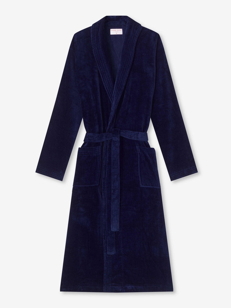 Men's Bathrobe Triton 10 Terry Cotton Navy - 1