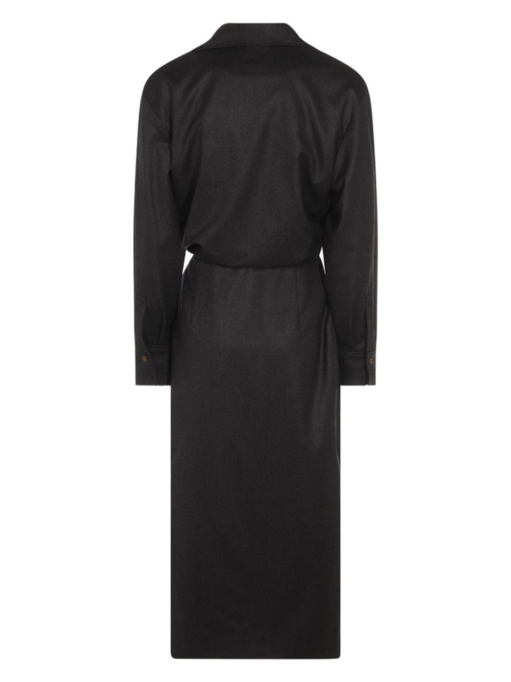 wrap-effect midi shirt dress - 2