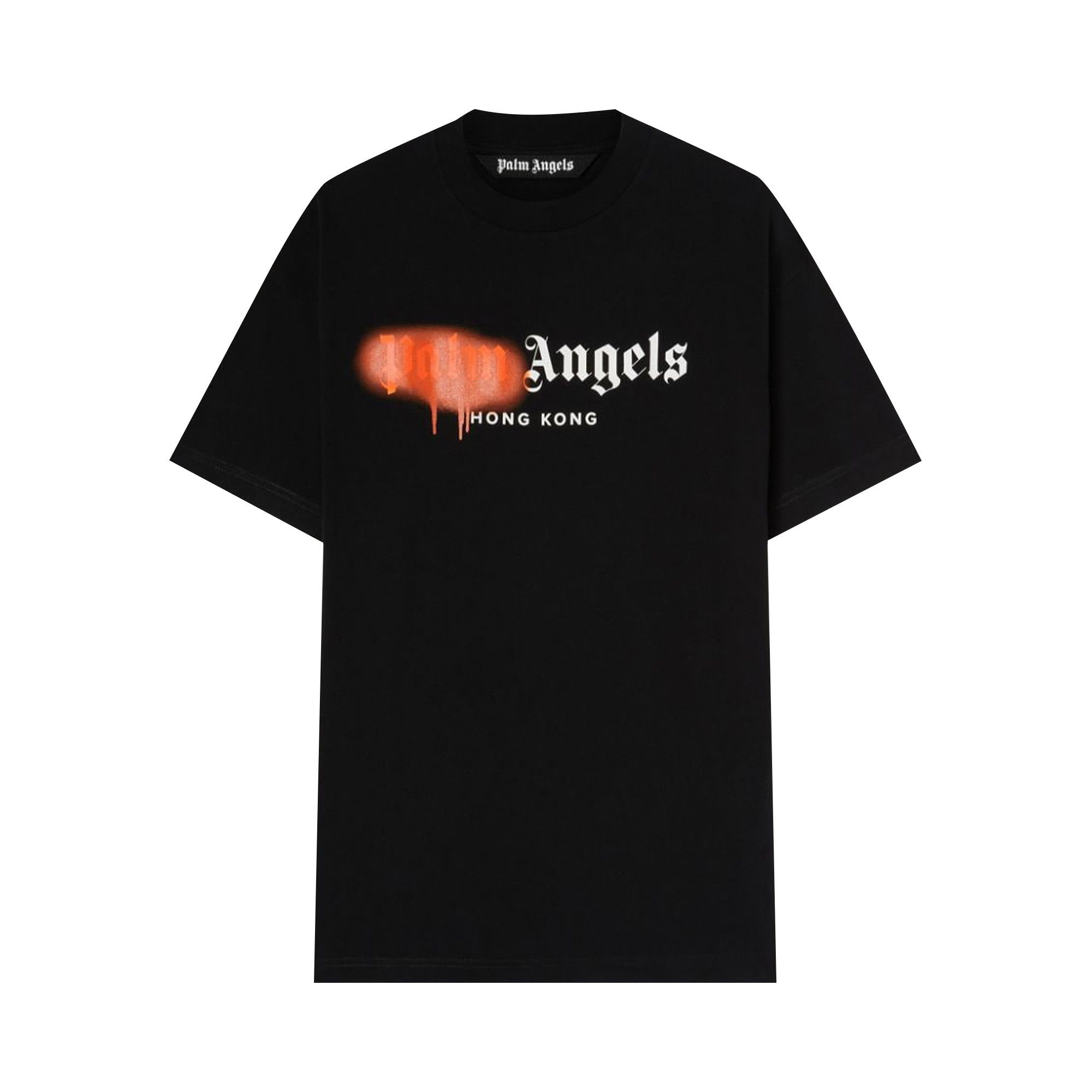 Palm Angels Hong Kong Sprayed T-Shirt 'Black/Orange' - 1