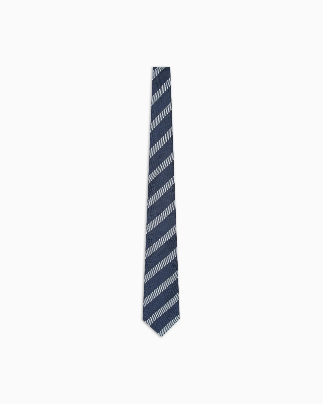 SILK TIE WITH JACQUARD STRIPES - 1