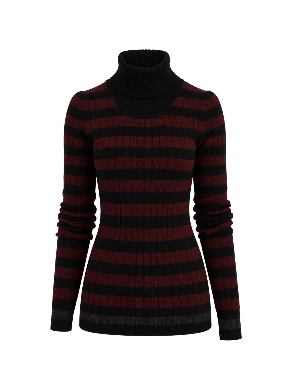 striped ribbed-knit sweater - 1