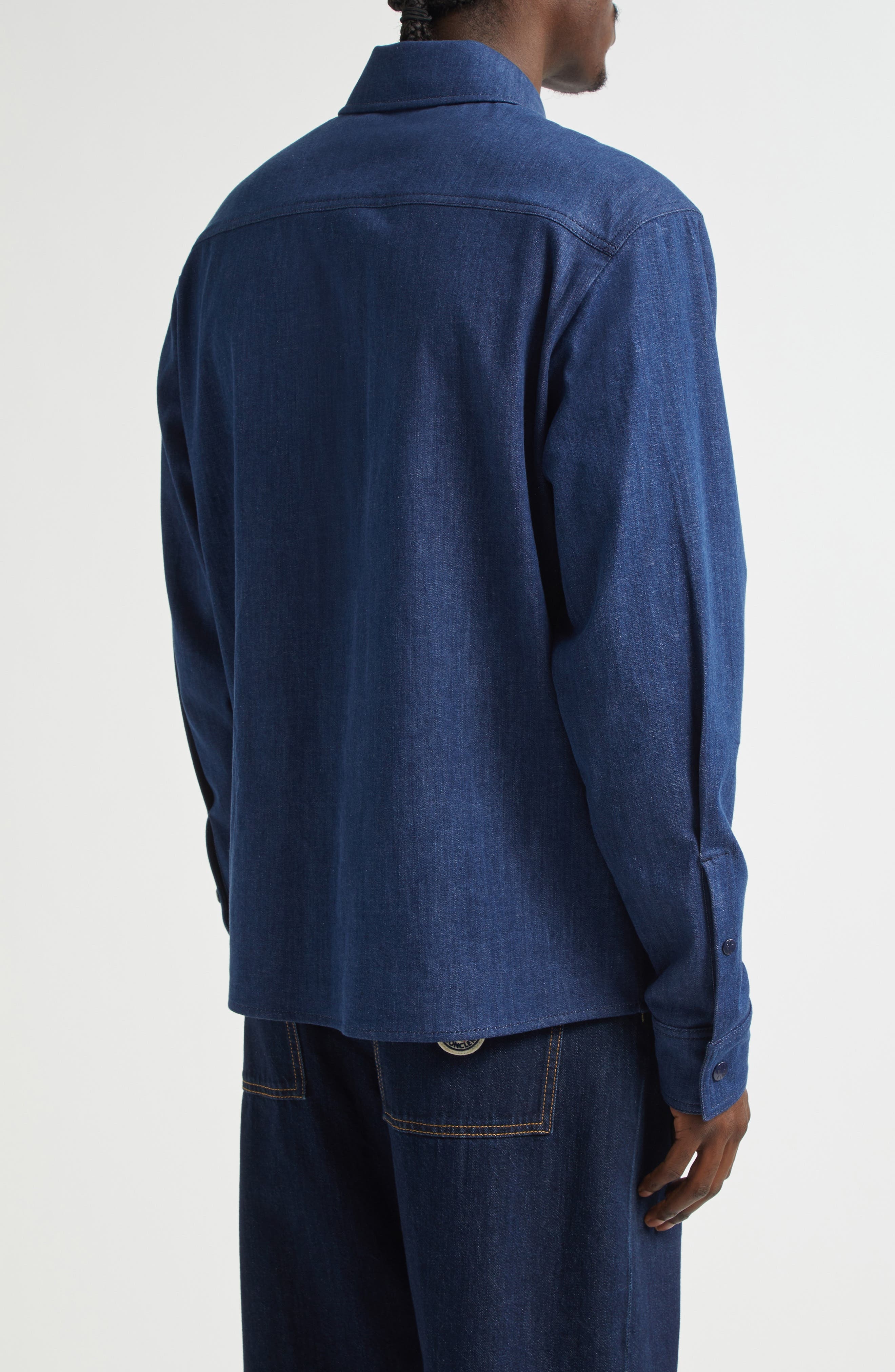 Moncler Denim Shirt Jacket in Oceana at Nordstrom - 2